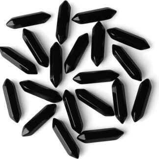 ZHIYUXI Black Obsidian Stone Gemstones Obsidian Crystal Points Healing Crystals Wand Black Obsidian Crystal Black Stones Rock Tumbled Polished Energy Reiki Meditation Yoga Decor...