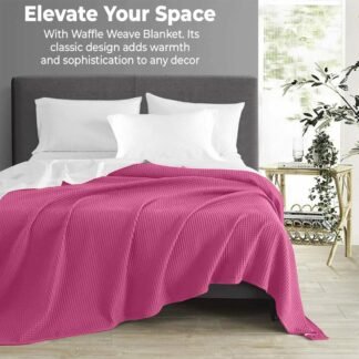 100 Cotton Blankets for Bed - Waffle Weave Blankets for Summer Lightweight and Breathable Soft Woven Blanket for Spring Pink Throw 50 x 60 - lunas-mystic-emporium.com 100% Cotton Blankets for Bed - Waffle Weave Blankets for Summer, Lightweight and Breathable Soft Woven Blanket for Spring (Pink, Throw (50" x 60"))