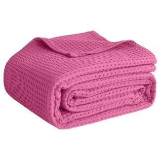100 Cotton Blankets for Bed - Waffle Weave Blankets for Summer Lightweight and Breathable Soft Woven Blanket for Spring Pink Throw 50 x 60 - lunas-mystic-emporium.com 100% Cotton Blankets for Bed - Waffle Weave Blankets for Summer, Lightweight and Breathable Soft Woven Blanket for Spring (Pink, Throw (50" x 60"))