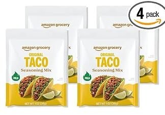 Amazon Grocery, Taco Seasoning Mix, Mild Heat, 1 Oz (Previously Happy Belly, Packaging May Vary) (Pack of 4)