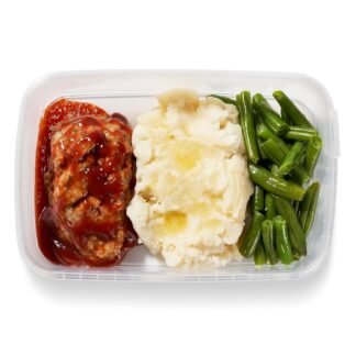 Amazon Kitchen, Turkey Meatloaf with BBQ Sauce, Single Serve Meal, 12.5 Oz