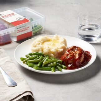 Amazon Kitchen, Turkey Meatloaf with BBQ Sauce, Single Serve Meal, 12.5 Oz