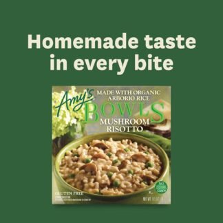 Amy's Frozen Meals, Mushroom Risotto Bowl, Made with Parmesan Cheese, Gluten Free, 9.5 oz