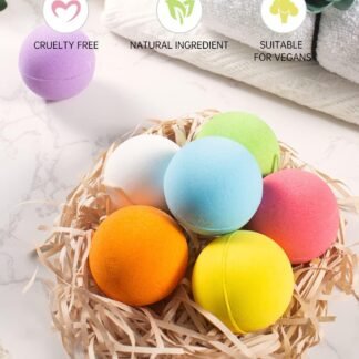 Aofmee Bath Bombs, 7pcs Bubble Bath Bombs for Women, Natural Handmade Fizzies Gift Set, Spa Organic Bathbombs for Kids, Essential Oil Personal Care Bath Gift for Birthday...