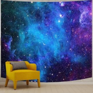 Apdidl Galaxy Tapestry for Bedroom Aesthetic Space Blue Night Starry Sky Stars Universe Tapestry Mysterious Nebula Wall Hanging Backdrop Room Decor for Bedroom Living Room (39''...