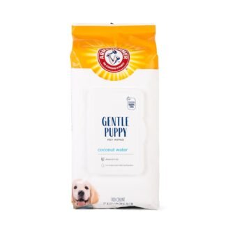 Arm & Hammer Dog Grooming Wipes, Deodorizing Dog Cleaning Wipes with Coconut Water, Gentle for Dogs and Puppies, Paraben and Sulfate Free Formula, Light Coconut Scent, 100 Count