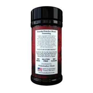 Bearded Butchers Bold Blend, 6 oz Shaker – Bold Salt, Garlic & Spice Blend for Steaks, Burgers, Roasts, Game Meats, Fries – No MSG, Gluten-Free, No Sugar, Intense, Savory Flavor