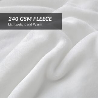 Bedsure GentleSoft Fleece Blankets Queen Size White - Mothers Birthday Gifts for Women Bed Blanket Soft Lightweight Plush Fuzzy Cozy Luxury Microfiber, 90x90 inches