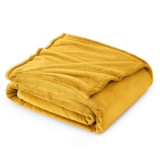 Bedsure GentleSoft Gold Fleece Throw Blanket - 300GSM Blankets for Couch, Sofa, Bed, Soft Lightweight Plush Cozy Throws for Toddlers, 50x60 inches
