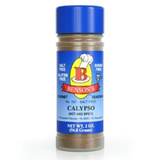 Bensons - Calypso Jamaican/Caribbean Hot and Spicy Seasoning - Salt-Free, Sugar-Free, Gluten-Free, No MSG, No Preservatives, No Potassium Chloride, 17 Herbs, Spices and...