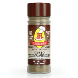 Bensons - Gusto Garlic Pepper and Herb Seasoning - Salt-Free, Sugar-Free, Gluten-Free, No MSG, No Preservatives, No Potassium Chloride, 15 Herbs, Spices and Vegetables Seasoning...