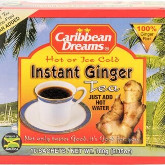 Caribbean Dreams Instant Ginger Tea, 100% Natural from Jamaica, Strong Taste and Aroma, 10 Sachets