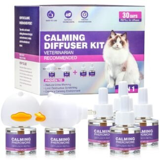 Cat Calming Pheromone Diffuser Effectively Relieve Anxiety Stress Cat Calming Diffuser Comfort for Cats Refill Reduce Fighting Spraying and Scratching Calm Relaxing 48ml/Bottle...
