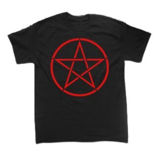 Chat Noir Pentacle Shirt - Wiccan Wicca Pagan Gothic Goth Occult Pentagram Star Inverted