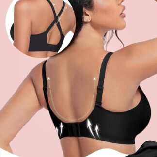 Deep V Bras for Women No Underwire Seamless Bralettes for Women Wireless Plunge T Shirt Bra with Extender