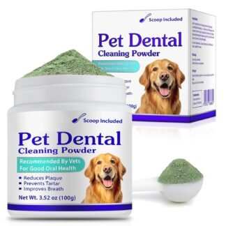 Dog Teeth Cleaning Powder - Dog Dental Powder - Plaque Off Pet Tooth Cleaning lab co - Targets Tartar & Reduces Plaque & Bad Breath - Teeth Cleaning Made Easy for Small, Medium,...
