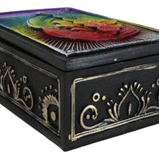 Ebros Gift Metaphysical Rainbow 7 Chakra Zone Colors Wicca Divination Ornate Tarot Cards Decorative Box Storage Stash Trinket Jewelry Boxes