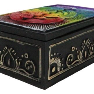 Ebros Gift Metaphysical Rainbow 7 Chakra Zone Colors Wicca Divination Ornate Tarot Cards Decorative Box Storage Stash Trinket Jewelry Boxes