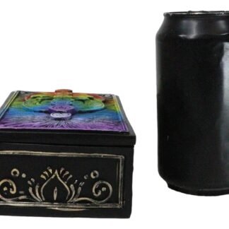 Ebros Gift Metaphysical Rainbow 7 Chakra Zone Colors Wicca Divination Ornate Tarot Cards Decorative Box Storage Stash Trinket Jewelry Boxes
