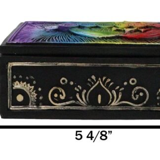 Ebros Gift Metaphysical Rainbow 7 Chakra Zone Colors Wicca Divination Ornate Tarot Cards Decorative Box Storage Stash Trinket Jewelry Boxes