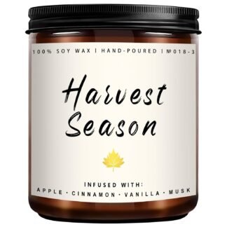 Fall Candle - Harvest Season Scented Candle, Fall Soy Candles for Home Decor, 7 oz Natural Soy Wax – Long-Lasting Autumn Candles, Aromatherapy Gift for Women & Thanksgiving, 7oz