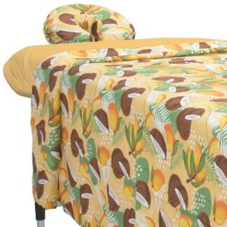 ForPro Premium Designer Microfiber 3-Piece Massage Sheet Set, Coco Mango, Ultra-Light, Stain and Wrinkle-Resistant, Includes Flat and Fitted Sheets and Face Rest Cover