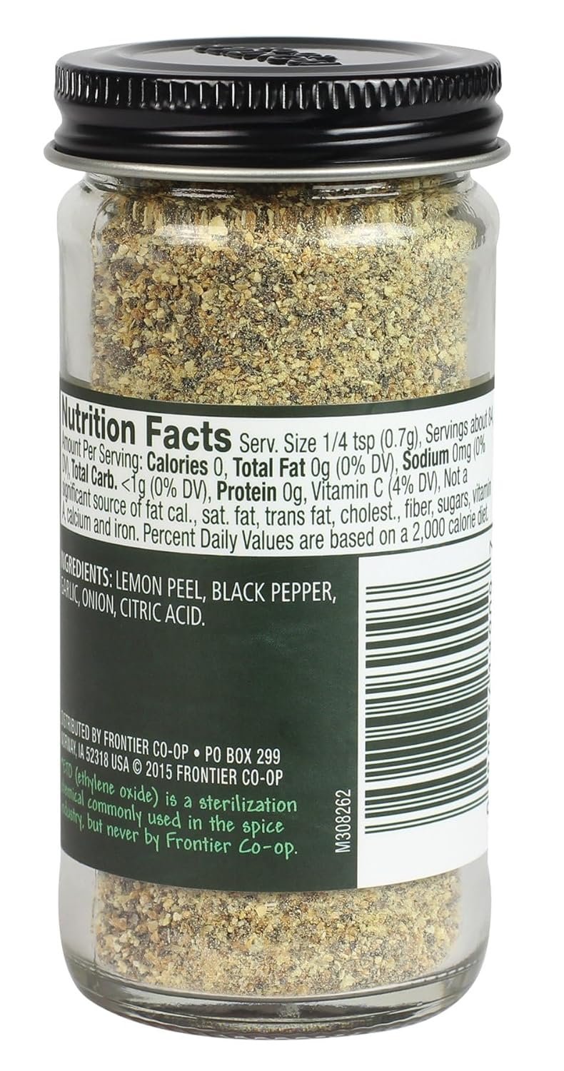 Frontier Seasoning Blends Salt-Free Lemon Pepper 208-Ounce Bottle - lunas-mystic-emporium.com Frontier Seasoning Blends, Salt-Free Lemon Pepper, 2.08-Ounce Bottle