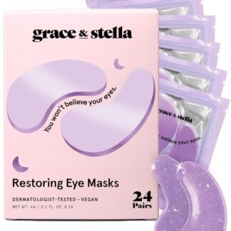 grace & stella Retinol Under Eye Patches for Puffy Eyes & Dark Circles - Restoring Gel Under Eye Masks with Hyaluronic Acid - Bridesmaid Gifts, Birthday Gifts for Women (Purple,...