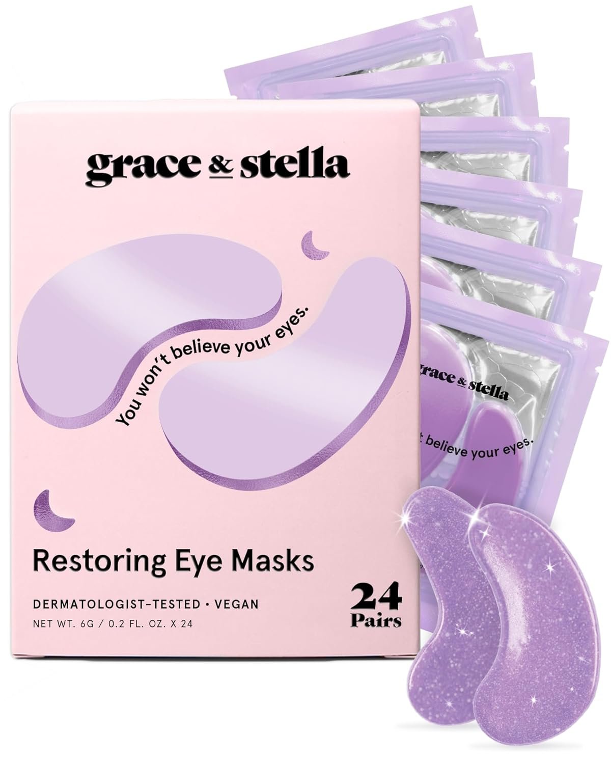 grace stella Retinol Under Eye Patches for Puffy Eyes Dark Circles - Restoring Gel Under Eye Masks with Hyaluronic Acid - Bridesmaid Gifts Birthday Gifts for Women Purple - lunas-mystic-emporium.com grace & stella Retinol Under Eye Patches for Puffy Eyes & Dark Circles - Restoring Gel Under Eye Masks with Hyaluronic Acid - Bridesmaid Gifts, Birthday Gifts for Women (Purple,...