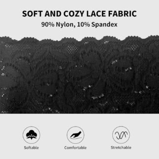 High Waisted Thong Underwear Tummy Control Panties Cotton Lace Thongs Size S-4XL