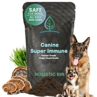 Holistic Bin Canine Super Immune Blend | Nutrient-Rich Dog Food Toppers, Plant-Based Supplements for Pets | Greens, Mushrooms and Probiotic Wellness Blend | Ideal for Aging Dogs...