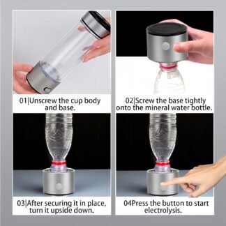 Hydrogen Water Bottle, Rechargeable Ionizer Machine, Ergonomic Portable Bottle, Healthy Hydration Electrolysis Accessory, for Stainless Steel, Water Feature, Ionization Function...