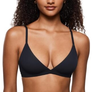 INLYRIC Women's Inbarely Triangle Bralette Plunge Unlined Seamless Bra No Underwire Sexy Comfortable Everyday