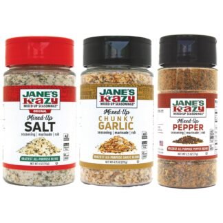 Jane's Krazy Mixed Up Seasonings Variety Pack of 3 - Mixed-Up Salt Pepper and Garlic