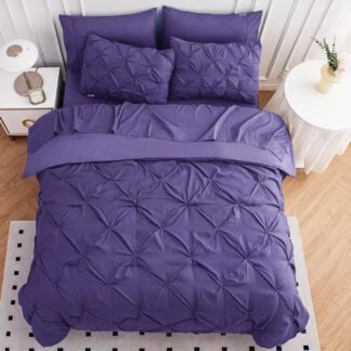 LANE LINEN Queen Size Comforter - Set of 7 Piece - Refined Pintuck Finish for Hotel Style Bedding - Ultra Soft Microfiber All Season Complete Bed in a Bag - Everyday Comfort for...