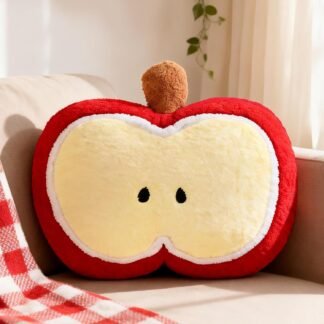 LANPU Cute Apple Slice Plush Pillow – Soft Stuffed Fruit Cushion for Couch, Sofa, or Bed, Adorable Decorative Throw Pillow for Living Room & Home Decor