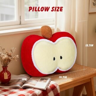 LANPU Cute Apple Slice Plush Pillow – Soft Stuffed Fruit Cushion for Couch, Sofa, or Bed, Adorable Decorative Throw Pillow for Living Room & Home Decor