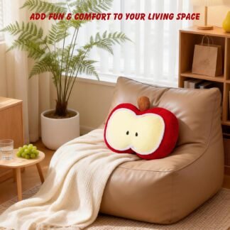 LANPU Cute Apple Slice Plush Pillow – Soft Stuffed Fruit Cushion for Couch, Sofa, or Bed, Adorable Decorative Throw Pillow for Living Room & Home Decor