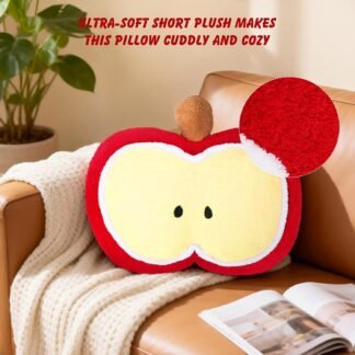LANPU Cute Apple Slice Plush Pillow – Soft Stuffed Fruit Cushion for Couch, Sofa, or Bed, Adorable Decorative Throw Pillow for Living Room & Home Decor