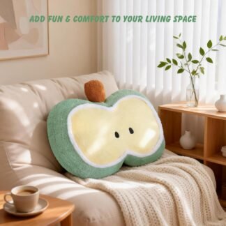 LANPU Cute Apple Slice Plush Pillow – Soft Stuffed Fruit Cushion for Couch, Sofa, or Bed, Adorable Decorative Throw Pillow for Living Room & Home Decor