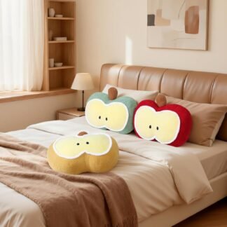 LANPU Cute Apple Slice Plush Pillow – Soft Stuffed Fruit Cushion for Couch, Sofa, or Bed, Adorable Decorative Throw Pillow for Living Room & Home Decor