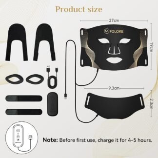 LED Light Therapy Mask Skin Care Mask, LED Red 630±5nm & NIR 830nm Wavelength for Home Use (Alabaster)