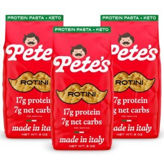 Low Carb, Protein Pasta | Rotini with 17g Protein, 7g Carbs | Healthy, Keto Pasta Made in Italy | 3-Pack, 8oz - Pete’s Pasta