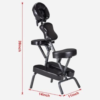 Master Massage Bedford Full Body Portable Massage Chair – Lightweight Folding Tattoo & Salon Chair with Adjustable Height, Face Cradle, Carrying Case (Coffee)