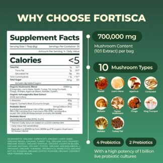 Mushroom Coffee with 10 Adaptogenic Mushroom(Lion's Mane, Cordyceps, Turkey Tail & Other) Mixed, Ashwagandha Probiotic Instant Coffee for Better Energy, Gut Health & Immune...