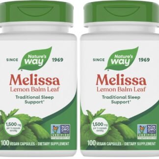 Nature's Way Melissa Lemon Balm Leaf, Traditional Sleep Support*, Melatonin Free, 1500 mg per 3-Capsule Serving, Non-GMO Project Verified, 100 Vegan Capsules (Packaging May...