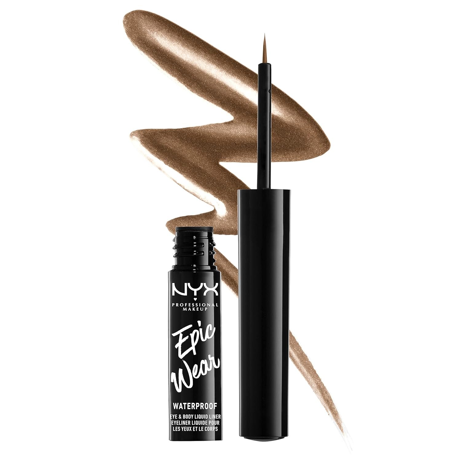 NYX PROFESSIONAL MAKEUP Epic Wear Metallic Liquid Liner Long-Lasting Waterproof Eyeliner - Black Metal - lunas-mystic-emporium.com NYX PROFESSIONAL MAKEUP Epic Wear Metallic Liquid Liner, Long-Lasting Waterproof Eyeliner - Black Metal