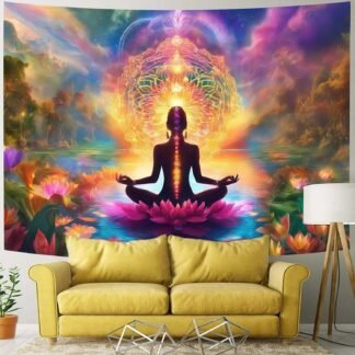 OSUNBD Yoga Chakra Tapestry 106x70 Inch, Seven Chakra Meditation Zen Wall Tapestries for Bedroom, Galaxy Space Lotus Spiritual Wall Hanging Art Decor for Living Room Dorm...
