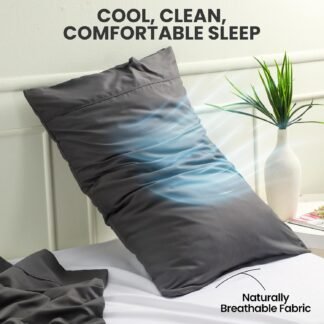 Pillow Covers by Utopia Bedding - Queen Size 2-Pack – Soft Brushed Microfiber – Perfect for Hospitals, Hotels, Guest Rooms – Oeko-TEX Certified, 20x30 Inches (Grey)