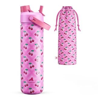 POWCAN 26 oz Insulated Water Bottle with 2-in-1 Straw and Spout Lid, Keep Cold 24H, Leak-Proof, Fits in Car Cup Holder, Stainless Steel Water Bottle for Sports, Travel, Gift and...